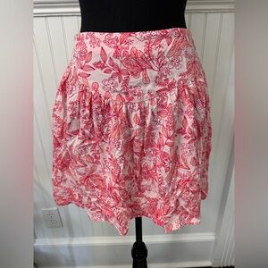 NWT Abound Drop Waist Pink Dandy Scroll Miniskirt ~ Large 🌸